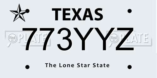 773YYZ Texas License Plate