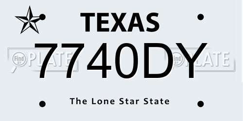 7740DY Texas License Plate