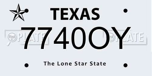 7740OY Texas License Plate