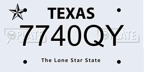 7740QY Texas License Plate