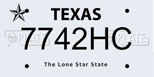 7742HC Texas License Plate