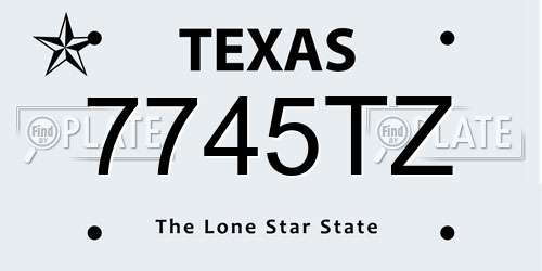 7745TZ Texas License Plate