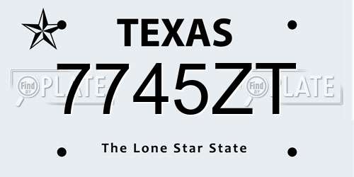 7745ZT Texas License Plate