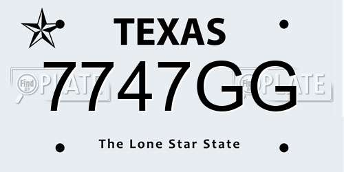 7747GG Texas License Plate