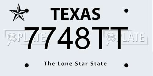 7748TT Texas License Plate