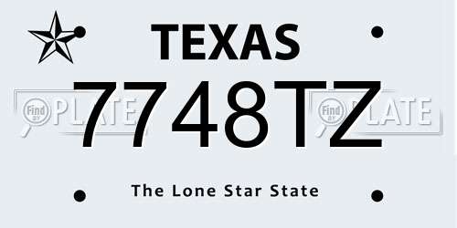 7748TZ Texas License Plate