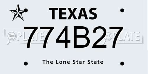 774B27 Texas License Plate