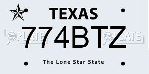 774BTZ Texas License Plate
