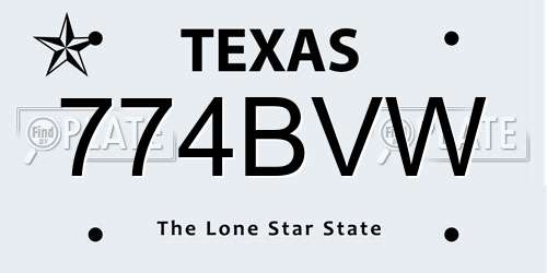 774BVW Texas License Plate