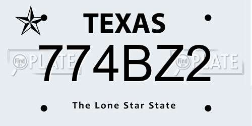 774BZ2 Texas License Plate