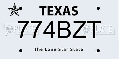 774BZT Texas License Plate