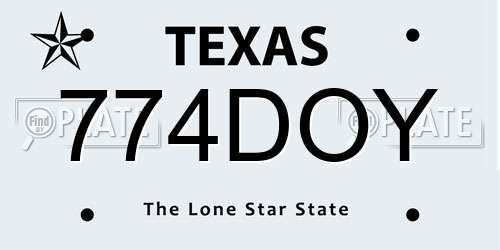 774DOY Texas License Plate