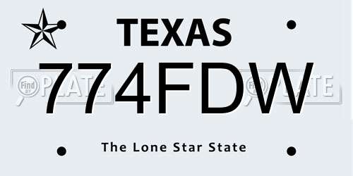 774FDW Texas License Plate