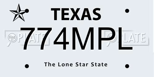 774MPL Texas License Plate