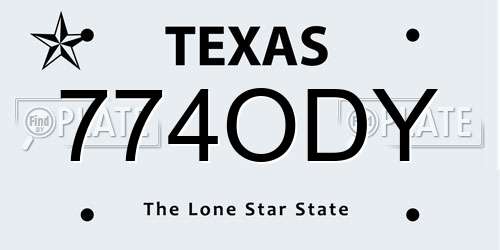 774ODY Texas License Plate