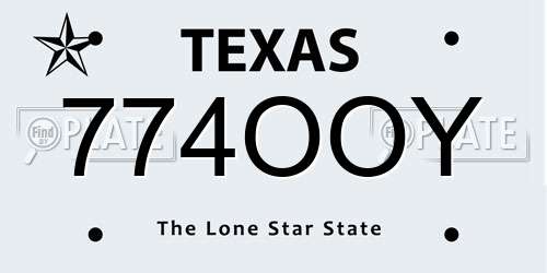 774OOY Texas License Plate