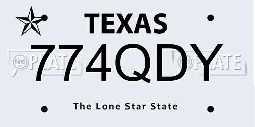 774QDY Texas License Plate