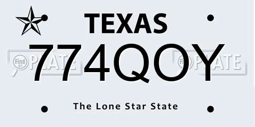 774QOY Texas License Plate