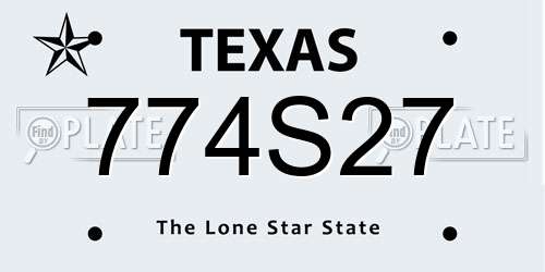 774S27 Texas License Plate