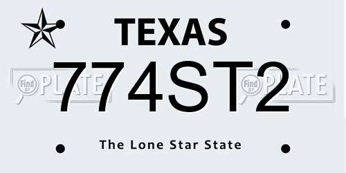 774ST2 Texas License Plate