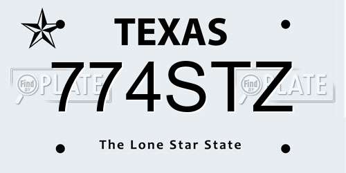 774STZ Texas License Plate