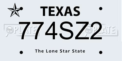 774SZ2 Texas License Plate