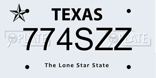 774SZZ Texas License Plate