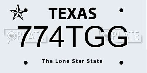 774TGG Texas License Plate
