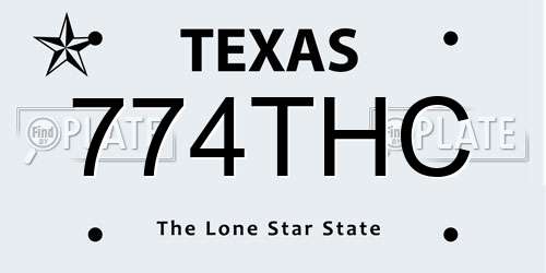 774THC Texas License Plate