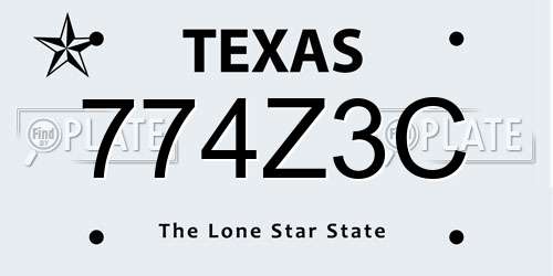 774Z3C Texas License Plate