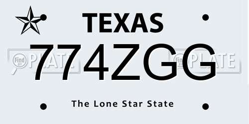 774ZGG Texas License Plate