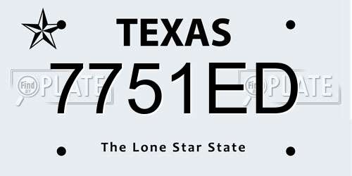 7751ED Texas License Plate