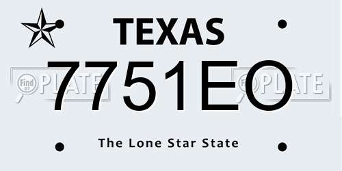 7751EO Texas License Plate