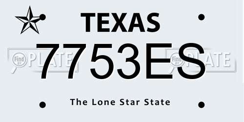 7753ES Texas License Plate