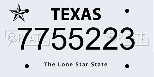 7755223 Texas License Plate