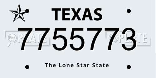 7755773 Texas License Plate