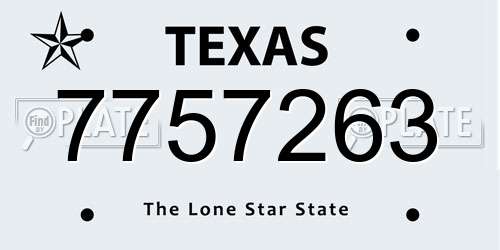 7757263 Texas License Plate