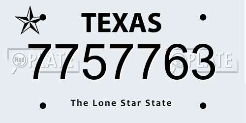 7757763 Texas License Plate