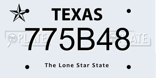 775B48 Texas License Plate