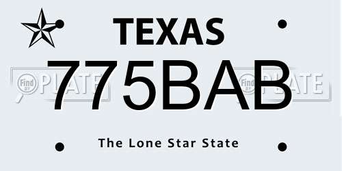 775BAB Texas License Plate