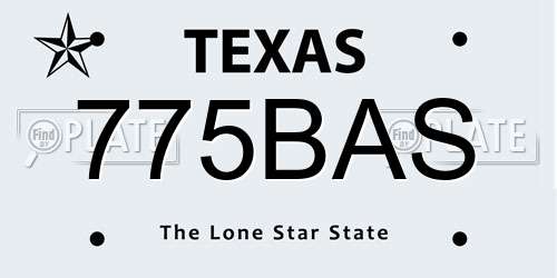 775BAS Texas License Plate