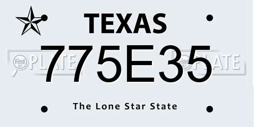 775E35 Texas License Plate