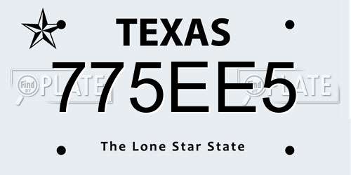 775EE5 Texas License Plate