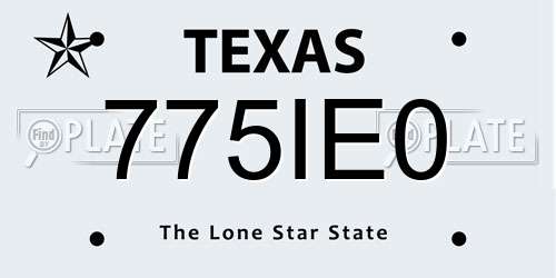 775IE0 Texas License Plate