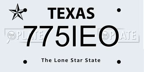 775IEO Texas License Plate