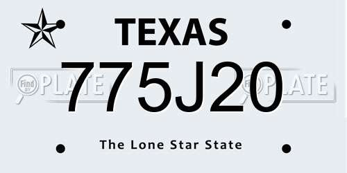 775J20 Texas License Plate