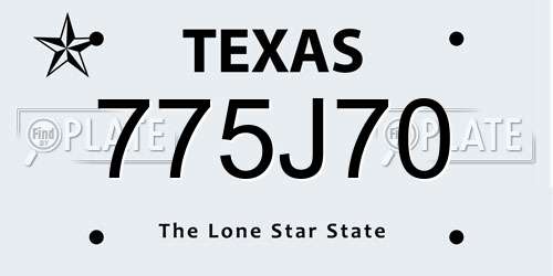 775J70 Texas License Plate