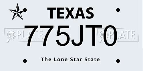 775JT0 Texas License Plate