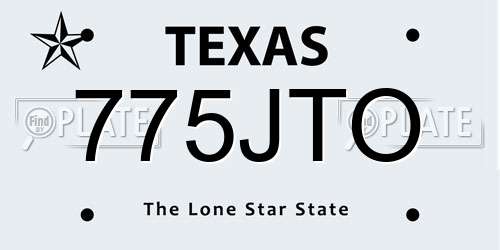 775JTO Texas License Plate