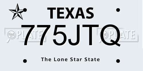 775JTQ Texas License Plate